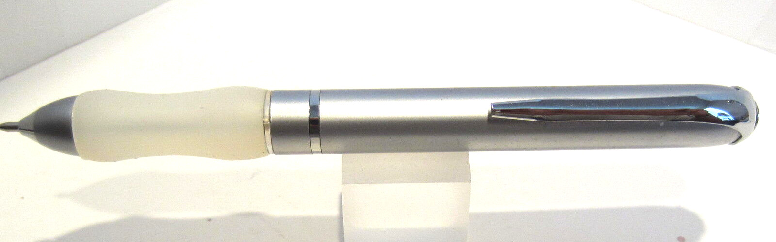 TERZETTI JELLY GRIP SILVER FAT BALLPOINT PEN-METAL BODY IDEAL FOR HAND FATIGUE