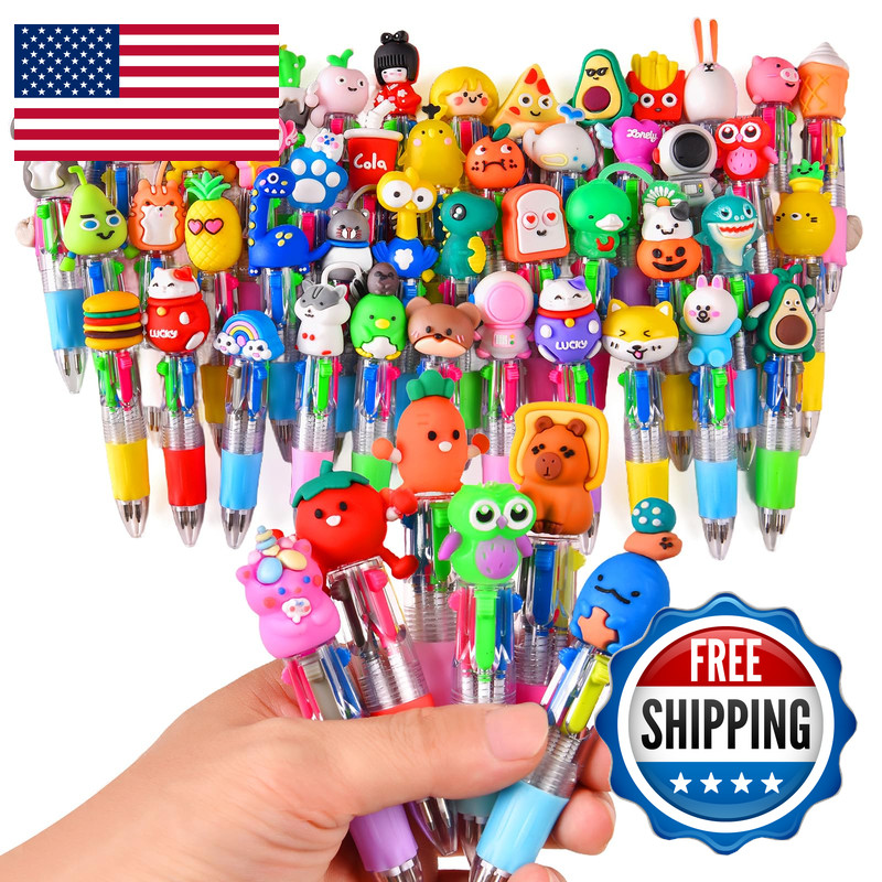 Bimorita 60Pcs Mini Multicolor Pens In One 4-In-1 Cute Pens Bulk For Party