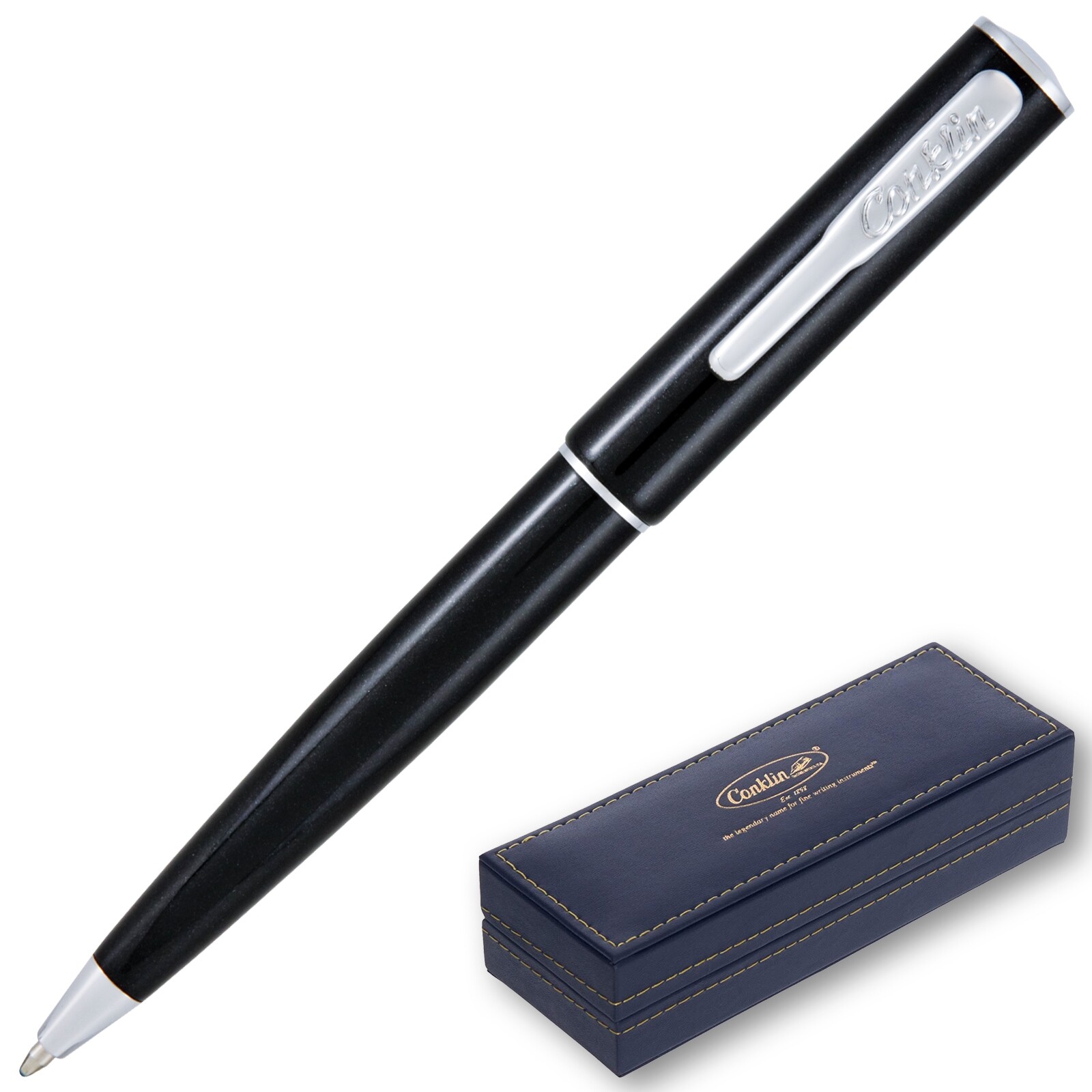 Conklin Coronet Ballpoint Pen – Black, With Fine Tip (CK71825)