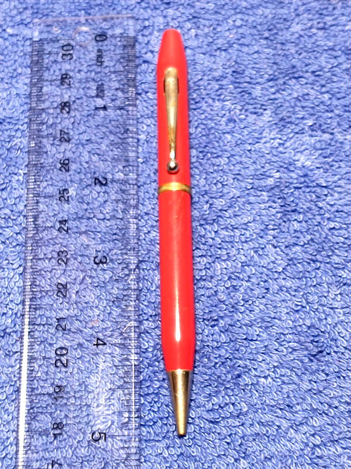 VINTAGE ARNOLD MECH PENCIL IN FIRE RED CELLULOID WITH CHROME TRIM NICE ANTIQUE