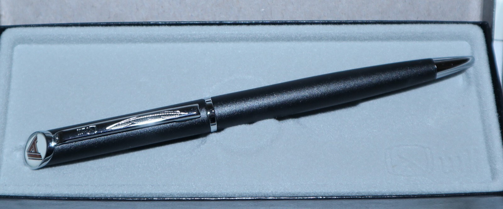 Quill Ballpoint Pens | *NEW* Promotional x2 Black Textured Metal + Chrome Trim