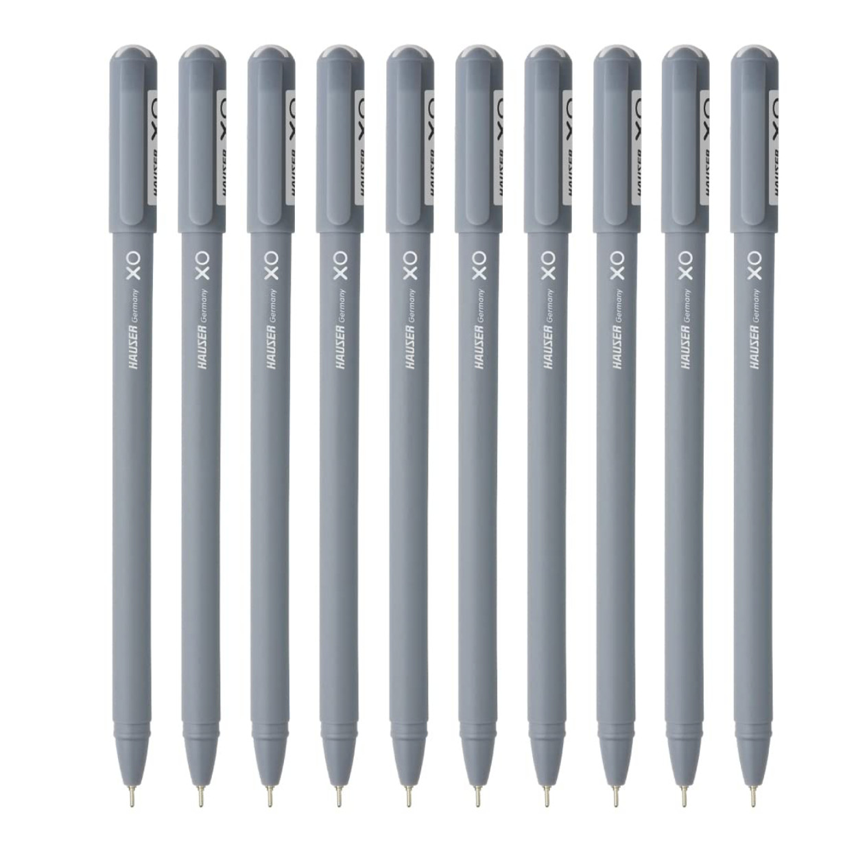 Hauser Germany XO 0.7mm Black Ball Pens Set of 10 Sleek Matt Finish