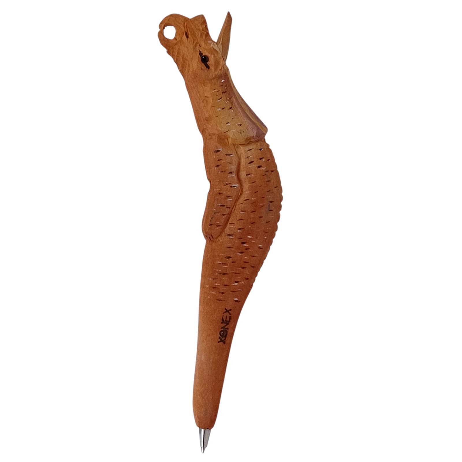 Wooden Dinosaur Ballpoint Pen Hand-Carved Novelty Gift Desk Collectible