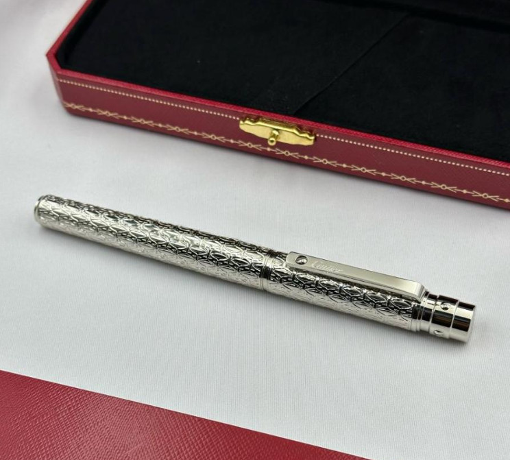 Cartier Santos Silver Trim Rollerball Pen Luxury Writing Gift Full Box 2026