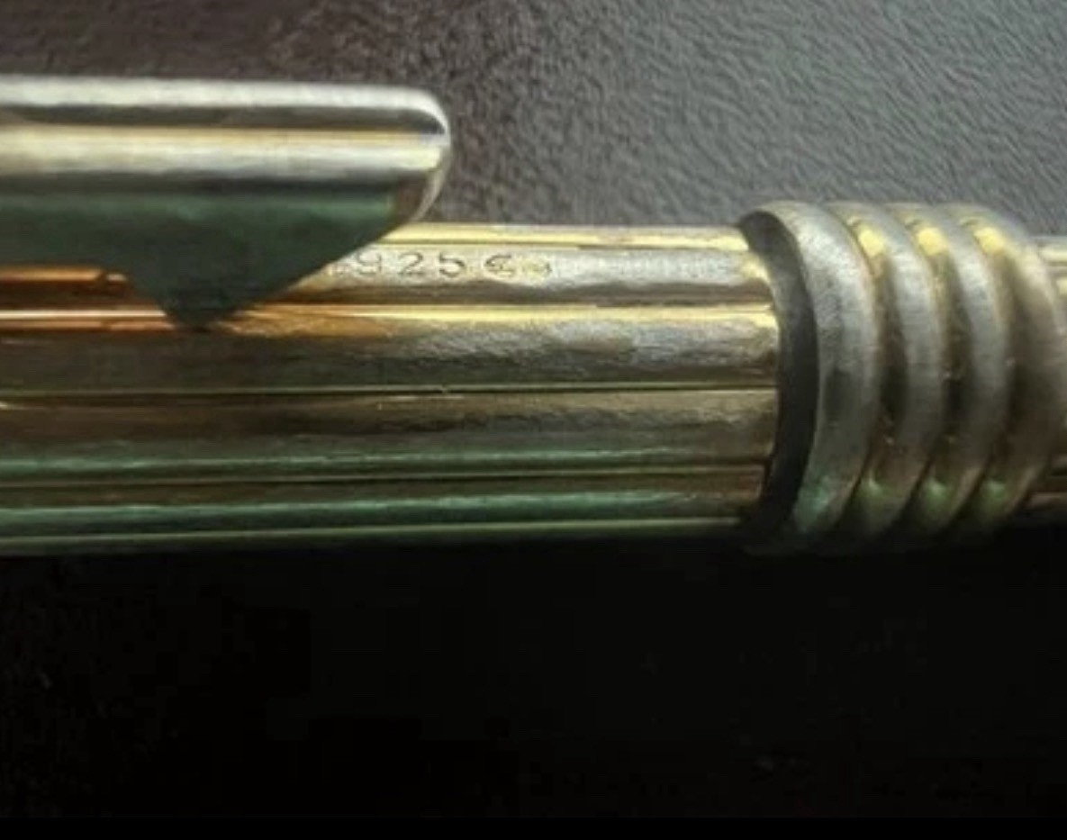 Dior Ballpoint Pen Solid SILVER 925 Rotating Writes Vintage