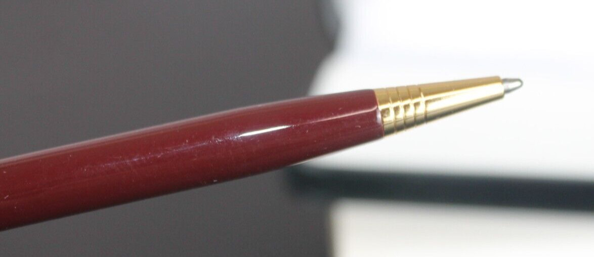 Reflections Fine Writing Instruments Red Maroon Gold Ball Point Pen Black Ink