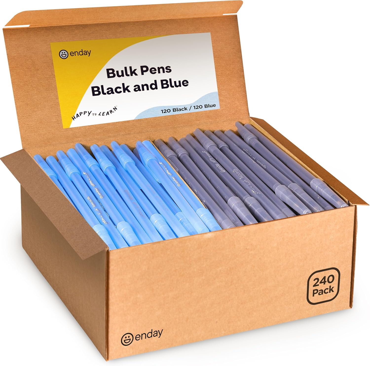Ballpoint Pens Bulk Blue and Black Pens (240 Pack) 120 Black & 120 Blue – Medium