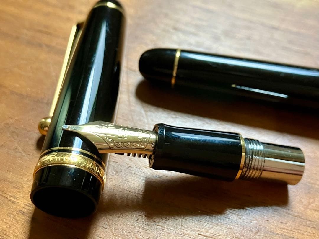 Pilot Custom 74 Fountain Pen 14K Ms Music Nib Black Axis 1