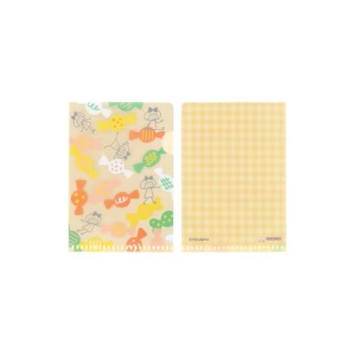 Sun-Star Stationery Mizutama Clear File Set of 3 Pink and Yellow S2176327