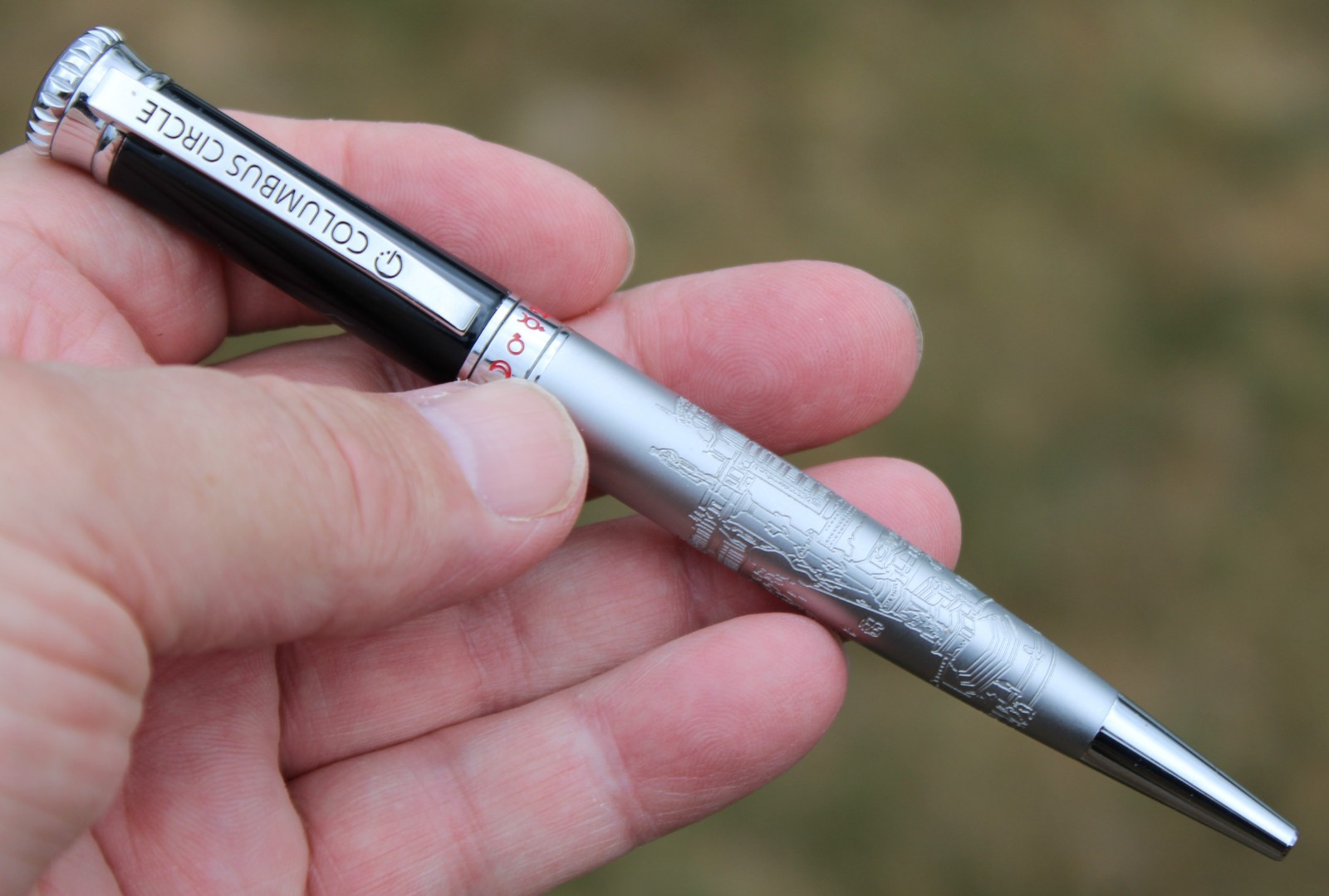 GEVRIL COLUMBUS CIRCLE BRASS & BLACK BALL POINT PEN – ITALY