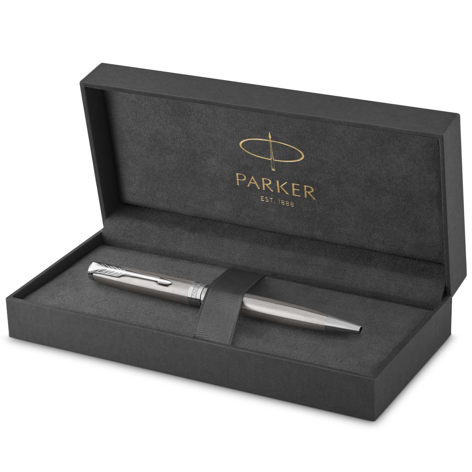 Parker Sonnet Ballpoint Pen Stainless Steel Palladium Trim Medium Point Black