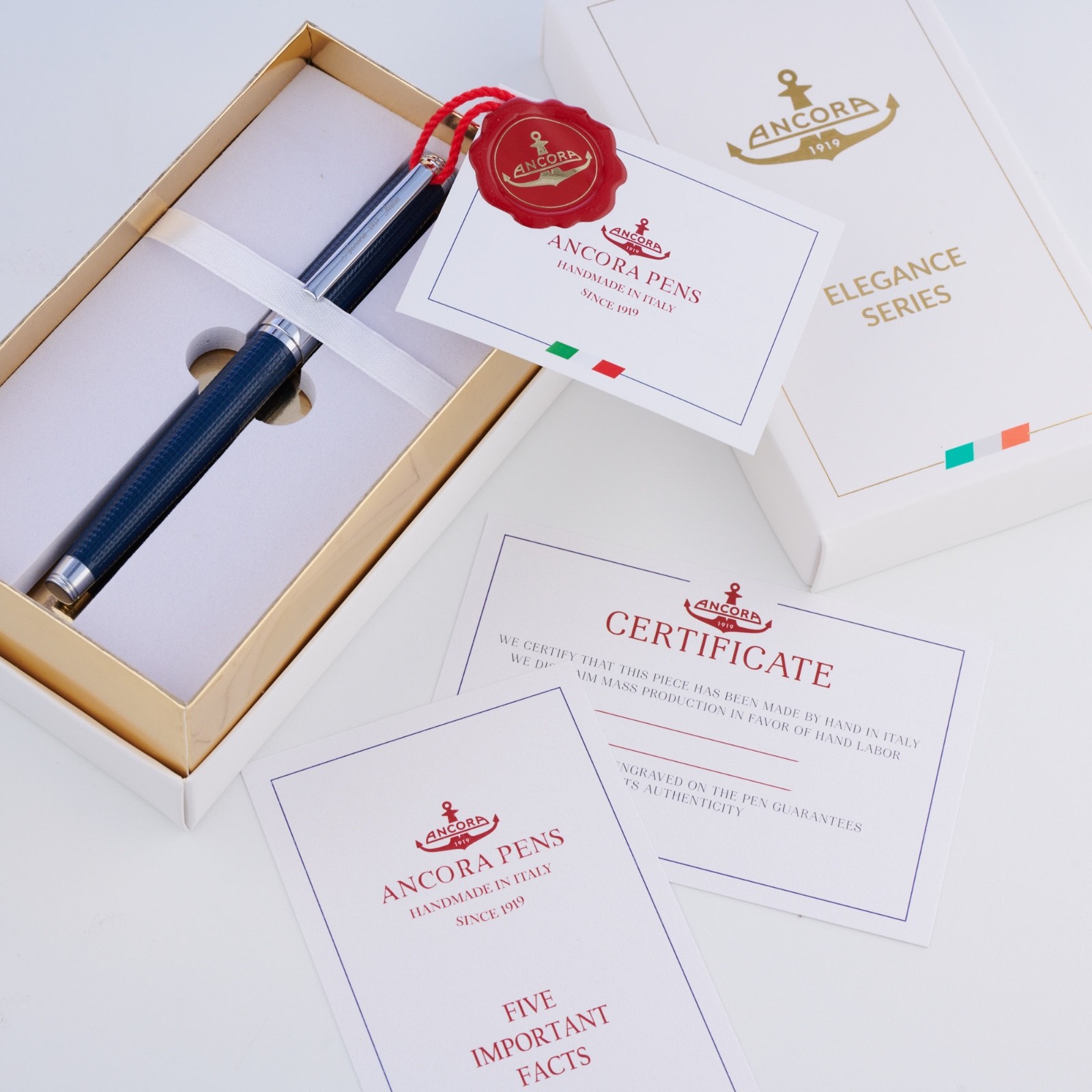 Ancora Rapide Blue Line Ballpoint Pen LE 1919 Made in Italy Luxury Gift