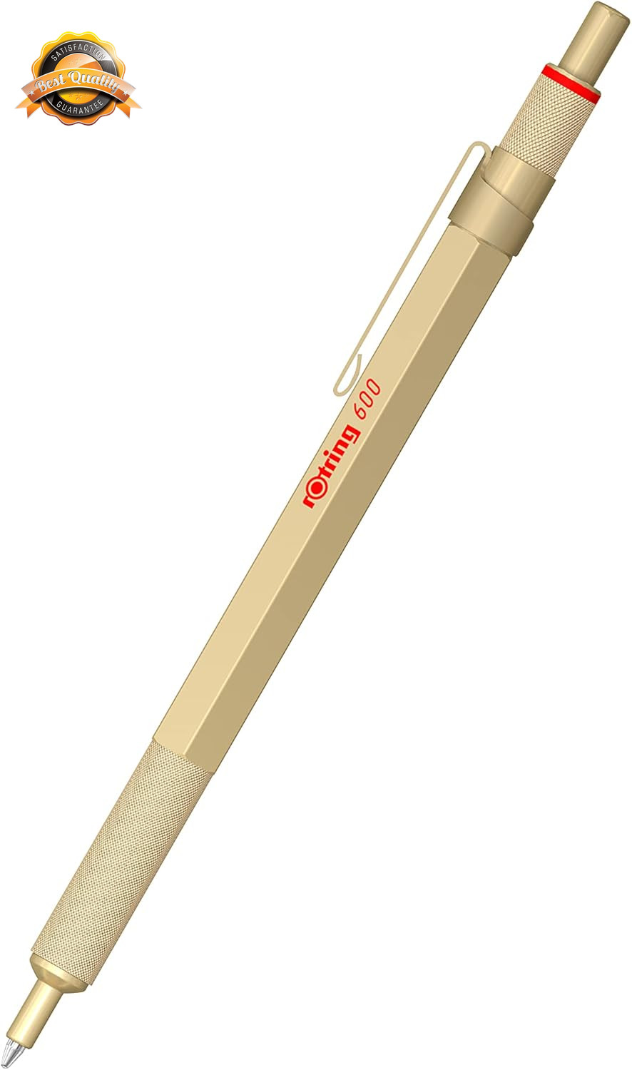 Metallic Ballpoint Pen Gold Barrel Black Ink Medium Point Refillable