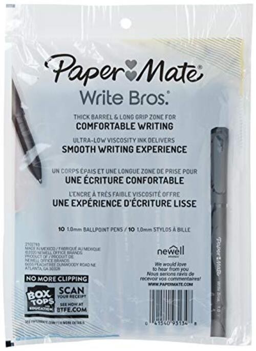 Paper Mate Write Bros Ballpoint Pens 10 Count (Pack of 1) Blue Medium Point