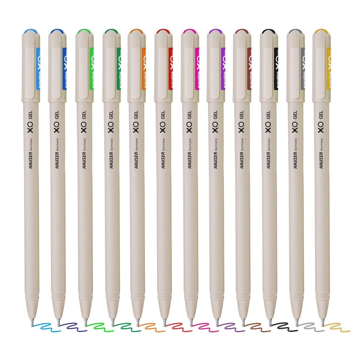 Flair Hauser XO Multicolor Gel Pen with Hard Box Case Set Of 12 Bright Ink Color