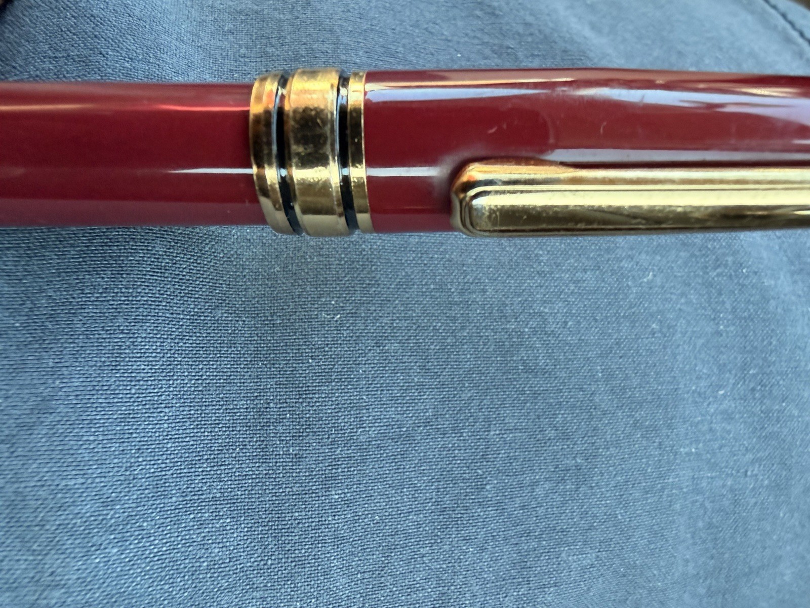 Executive Ballpoint Pen Burgundy Gold Trim looks like Homage Style