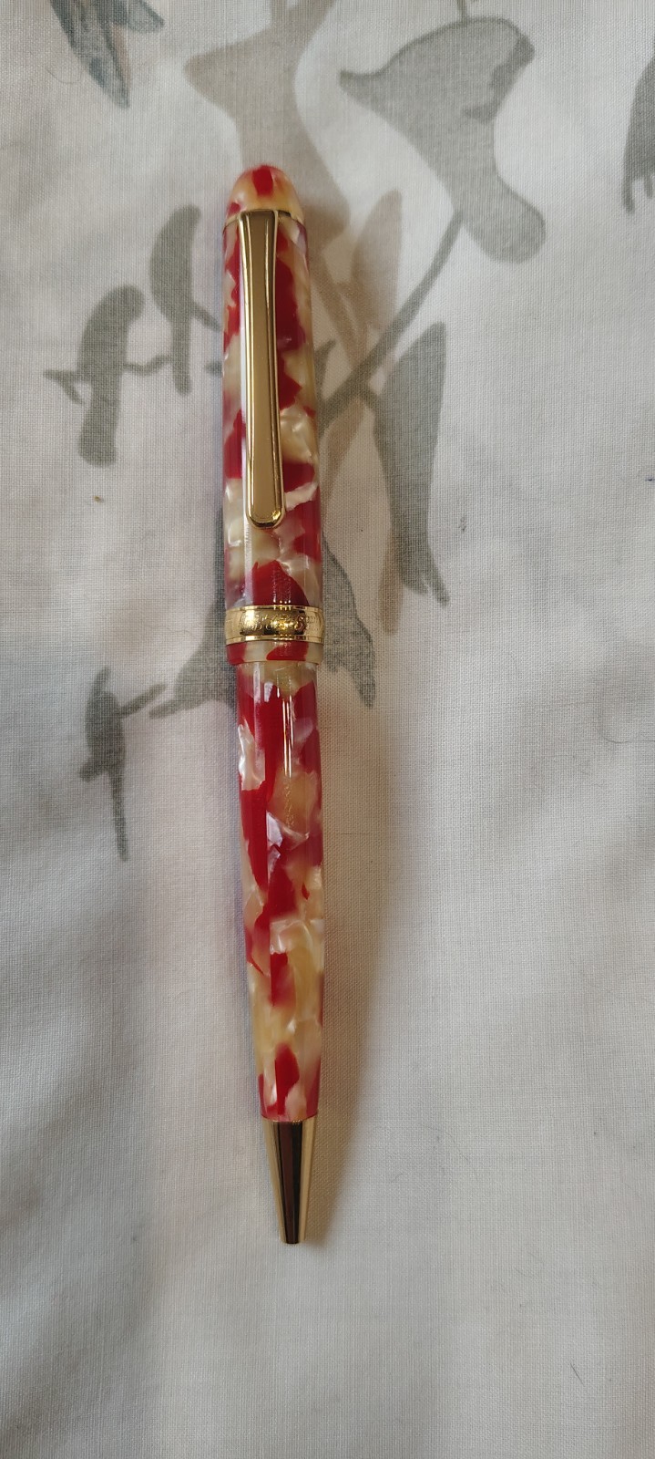 Platinum 3776 Marble Red & Yellow Ball Point pen Made In Japan