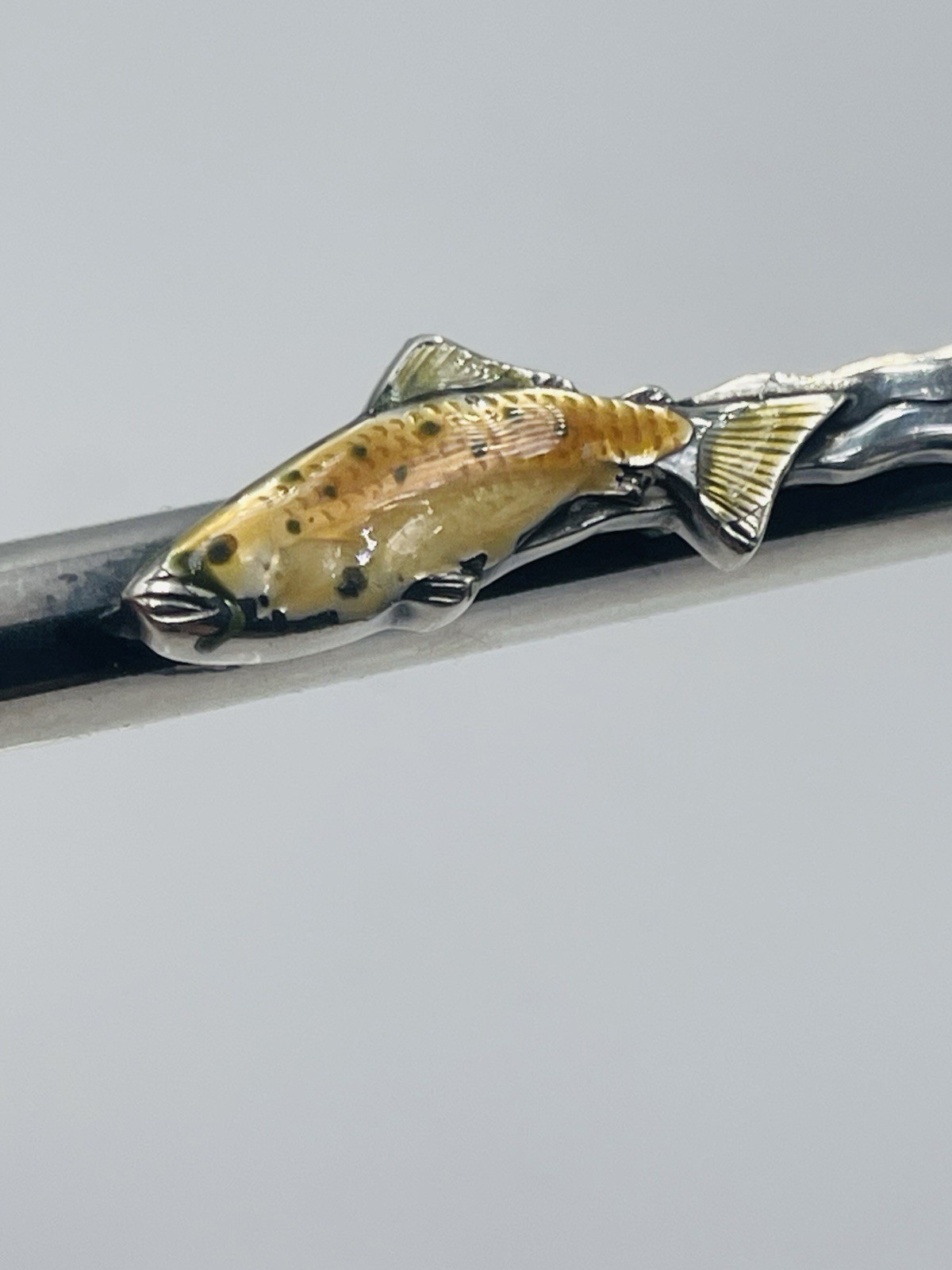 Tiffany & Co. Vintage Sterling Silver Enamel Fish Clip Ballpoint Pen