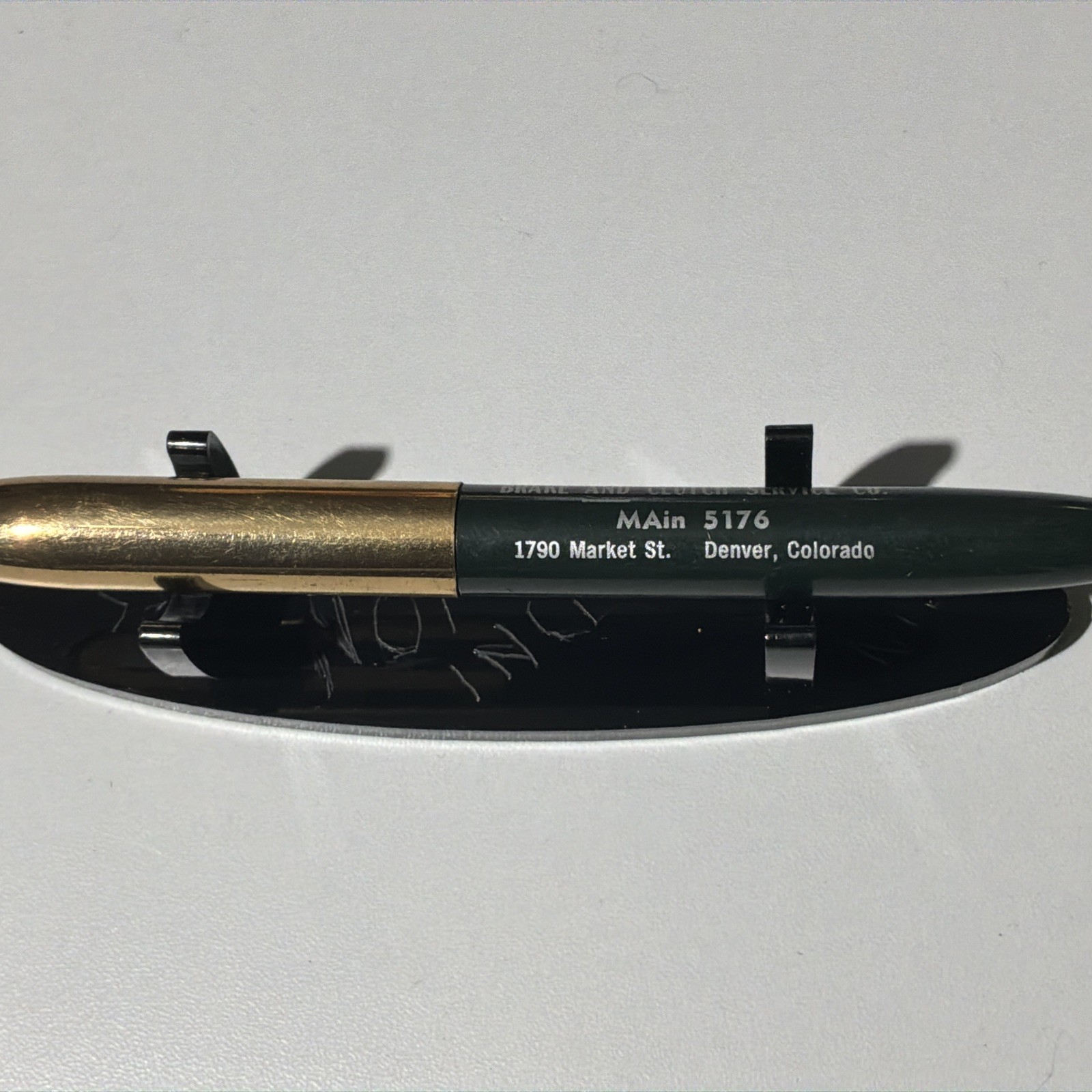 VTG 1940’s Ritepoint Ballpoint Pen – Brake & Clutch Service Co. Denver CO