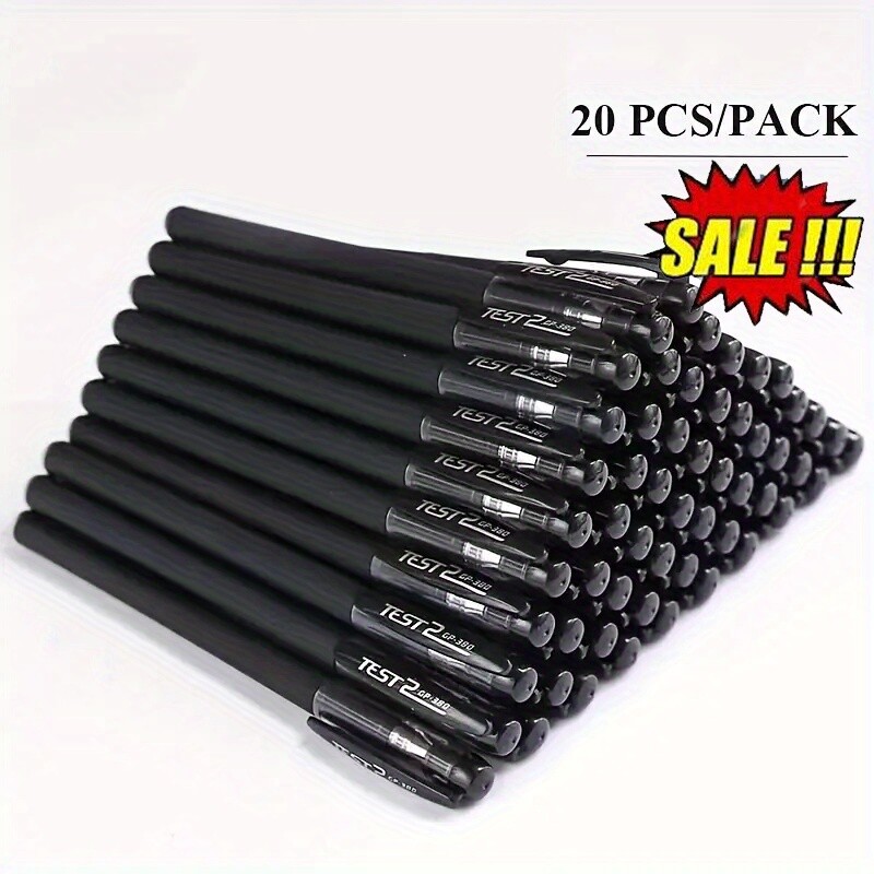 📢20pcs 0.5mm Ballpoint Pens Student Writing Gel Pen Exam Office Shcool Supplies