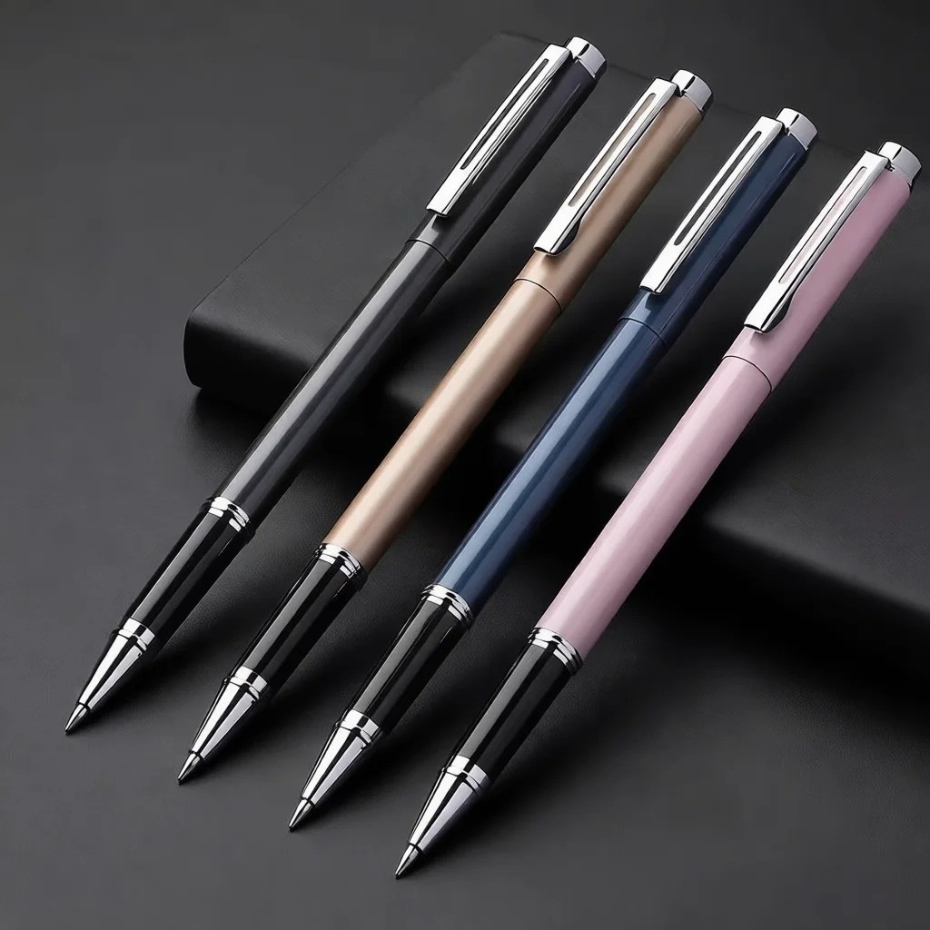 Metal Rollerball Pen 0.35mm Fine Tip Smooth Writing Business Office