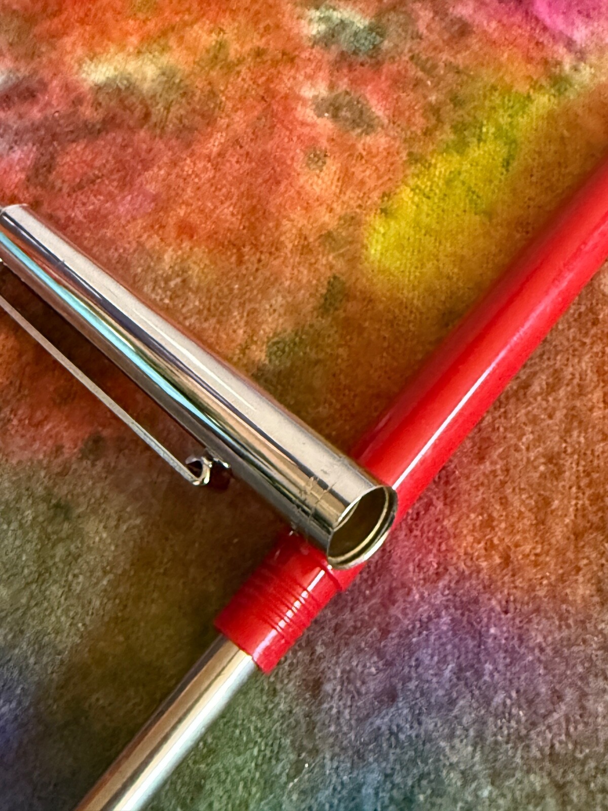 VTG 90s RED Paper Mate Double Heart Profile Ball Pen Slim Grip Mexico Blue Ink