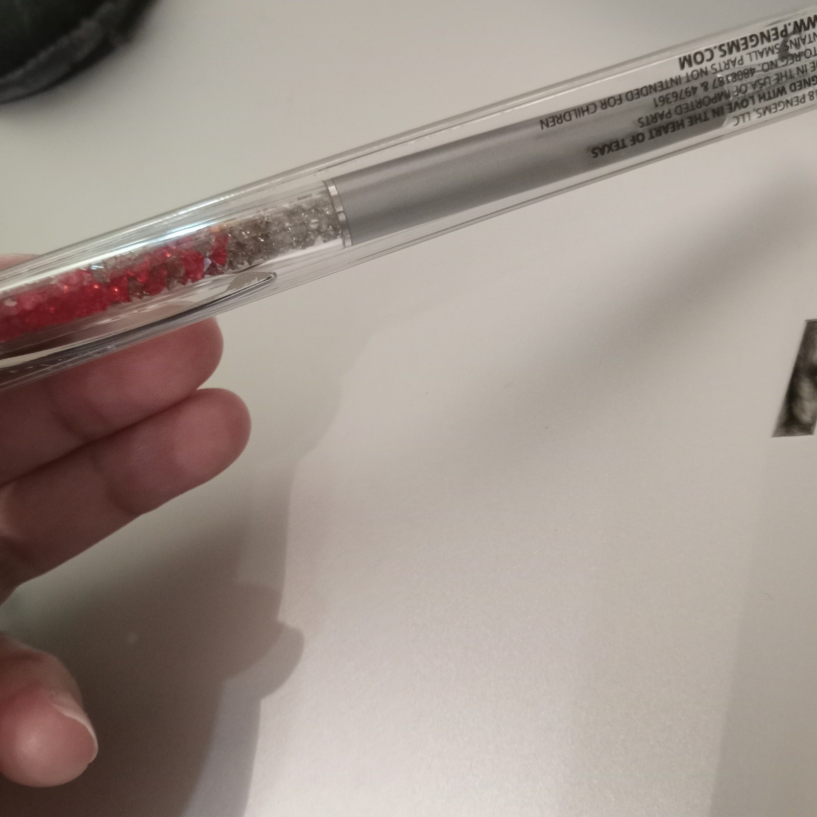 PenGems Silver Ballpoint Pen Red and Clear Crystals Red Gem Top 2018 Collection