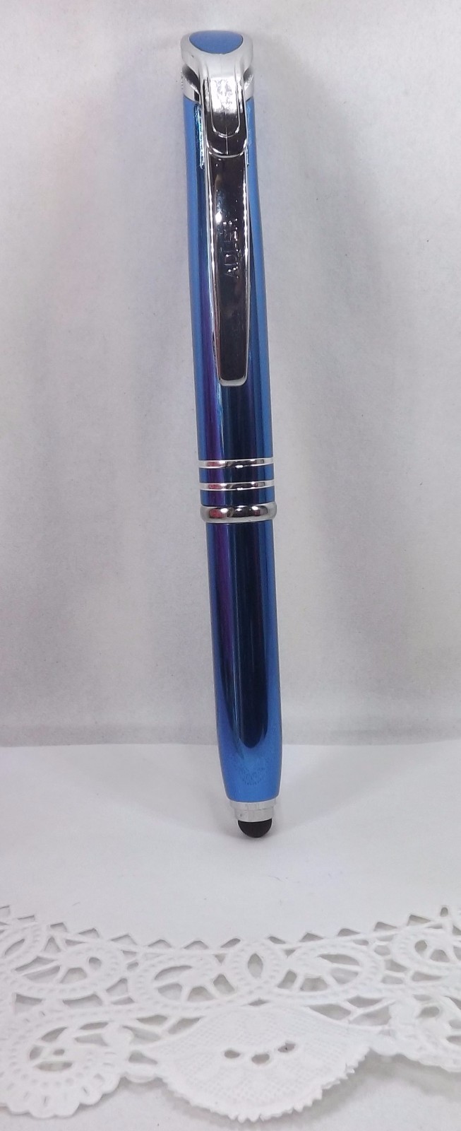 3 in 1 Medina Lighted Tip Blue Stylus LED Flashlight Pen by Adler (HIGH QUALITY)