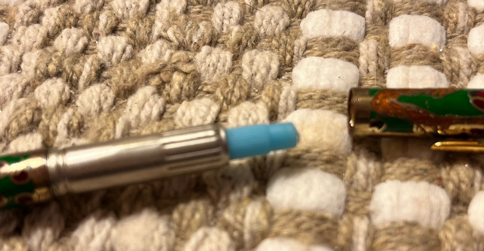 Vintage Cloisonné Enamel Ballpoint Pen Brass Tone Floral Multicolor Decorative