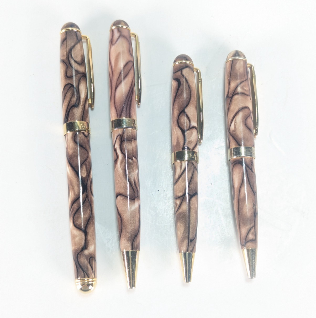 Montefiore Pen Mixed Lot of 4 1 Marble Fountain & 3 Ballpoint Pens Writing VTG