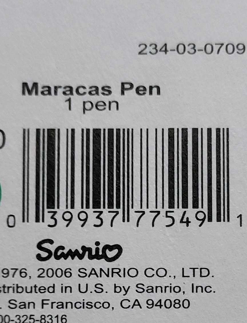 Sanrio Hello Kitty Design Maracas Ballpoint Pen Collectible Plastic