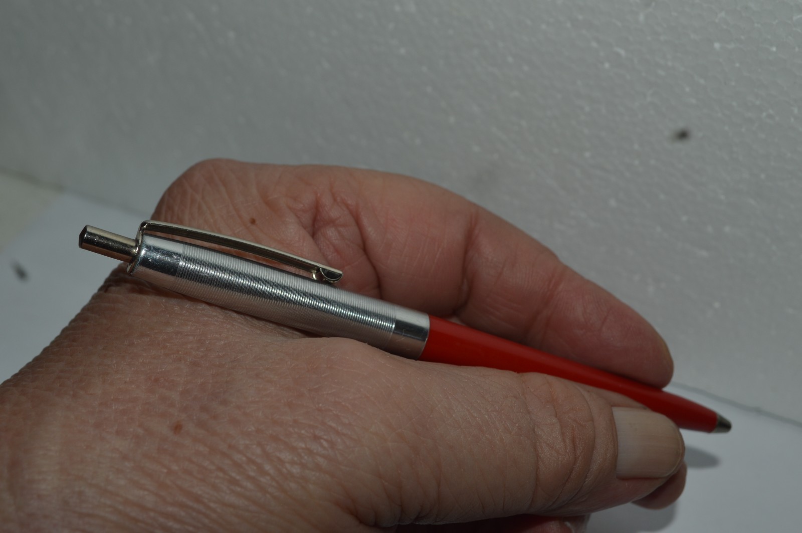BANKERS Ballpoint Pen Red Plastic Barrel Metal Cap Made In USA Circa 1970s