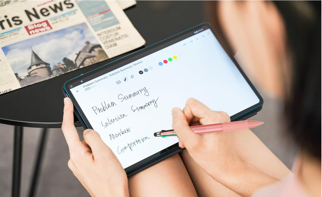 Bolígrafos multicolor 4 en 1 con stylus 1.0mm pack 9 para trabajo