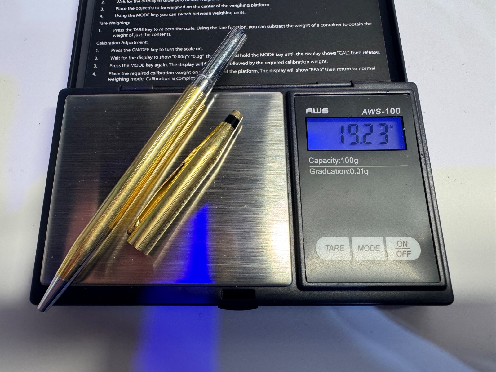 18K Solid Gold 750 Cross Century Ballpoint Pen-Pencil Set Rare Vintage