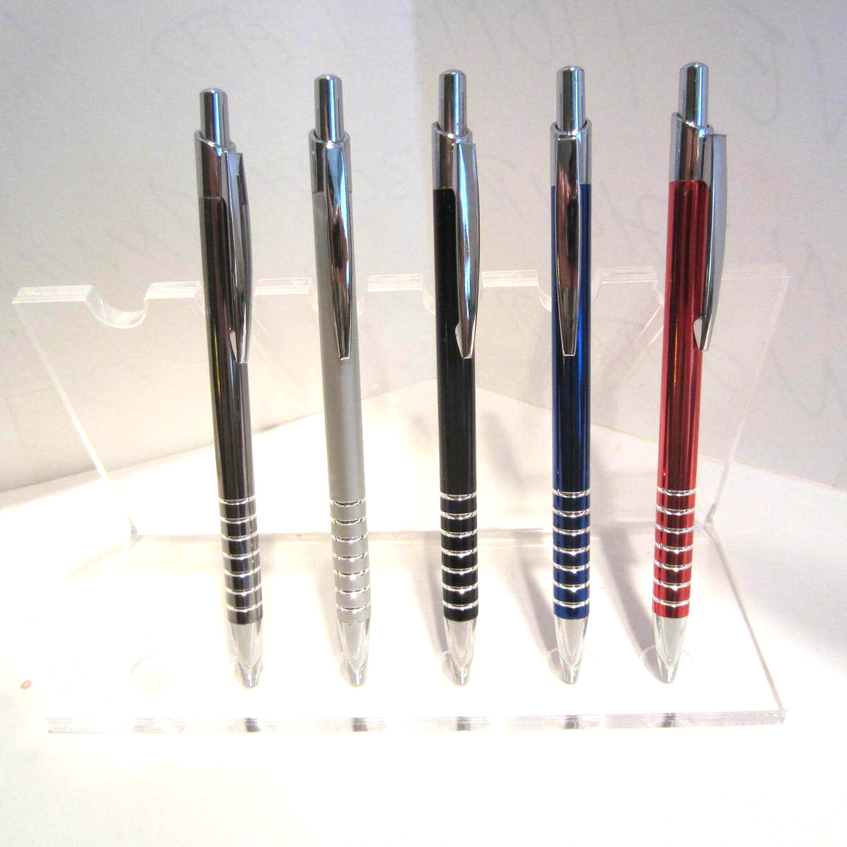 SET OF 5 TERZETTI VARIETY SET SLIM ORBIT METAL BALLPOINT PEN-USES STICK REFILL