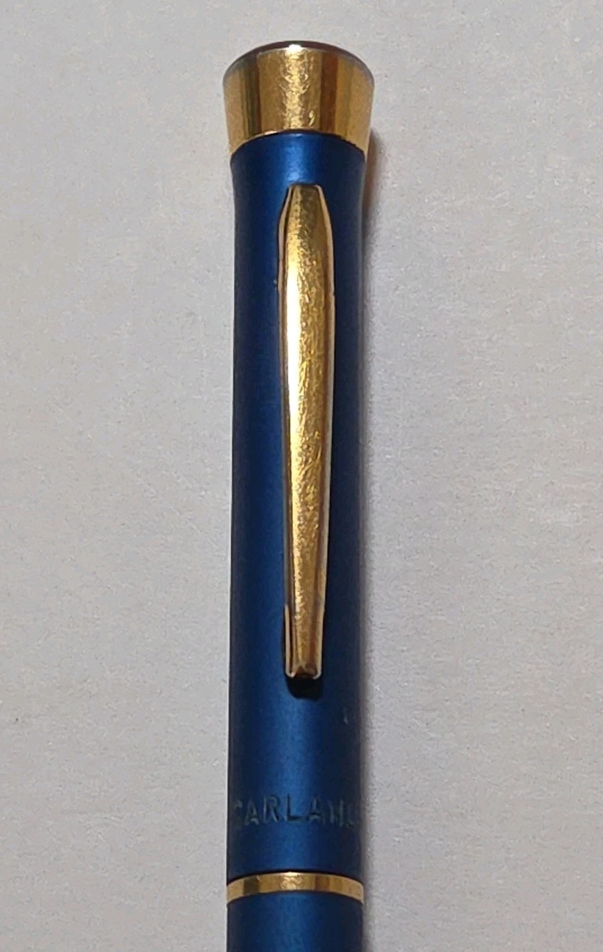 Vintage Garland LUMICOM Executive Ballpoint Pen Blue Gold Trim