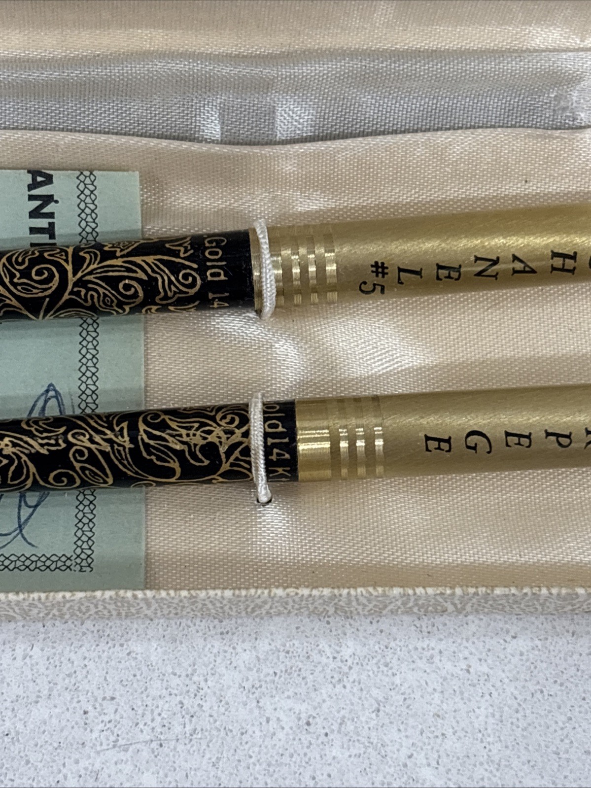 Arpege CHANEL No 5 Ballpoint Pen Set Vintage 14kt Gold Perfume Writing Pens
