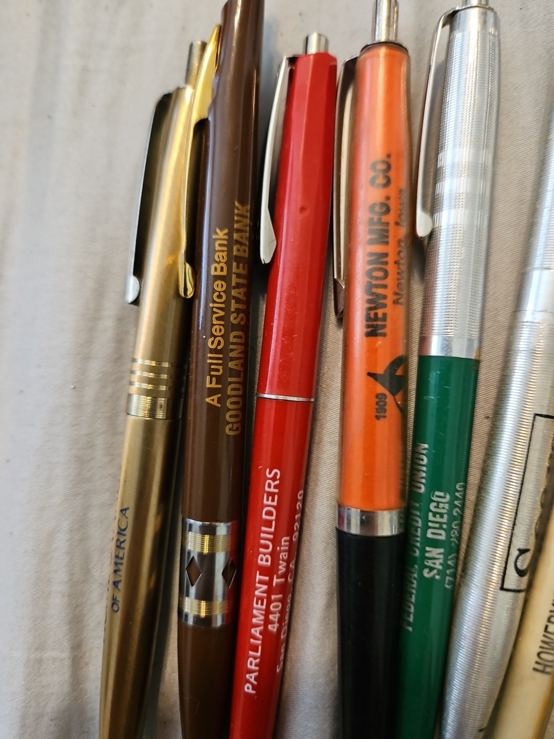Lot of 15 Vintage Advertising Ballpoint Pens Branded Rare+ Bic Clic