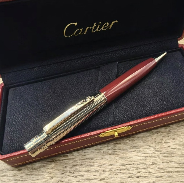 Cartier Red Gold Ballpoint Pen Luxury Writing Gift Box New NIB