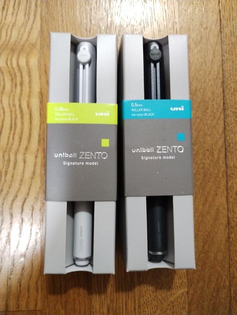 MITSUBISHI PENCIL uniball ZENTO Signature Model Silver & Metallic Black Set New