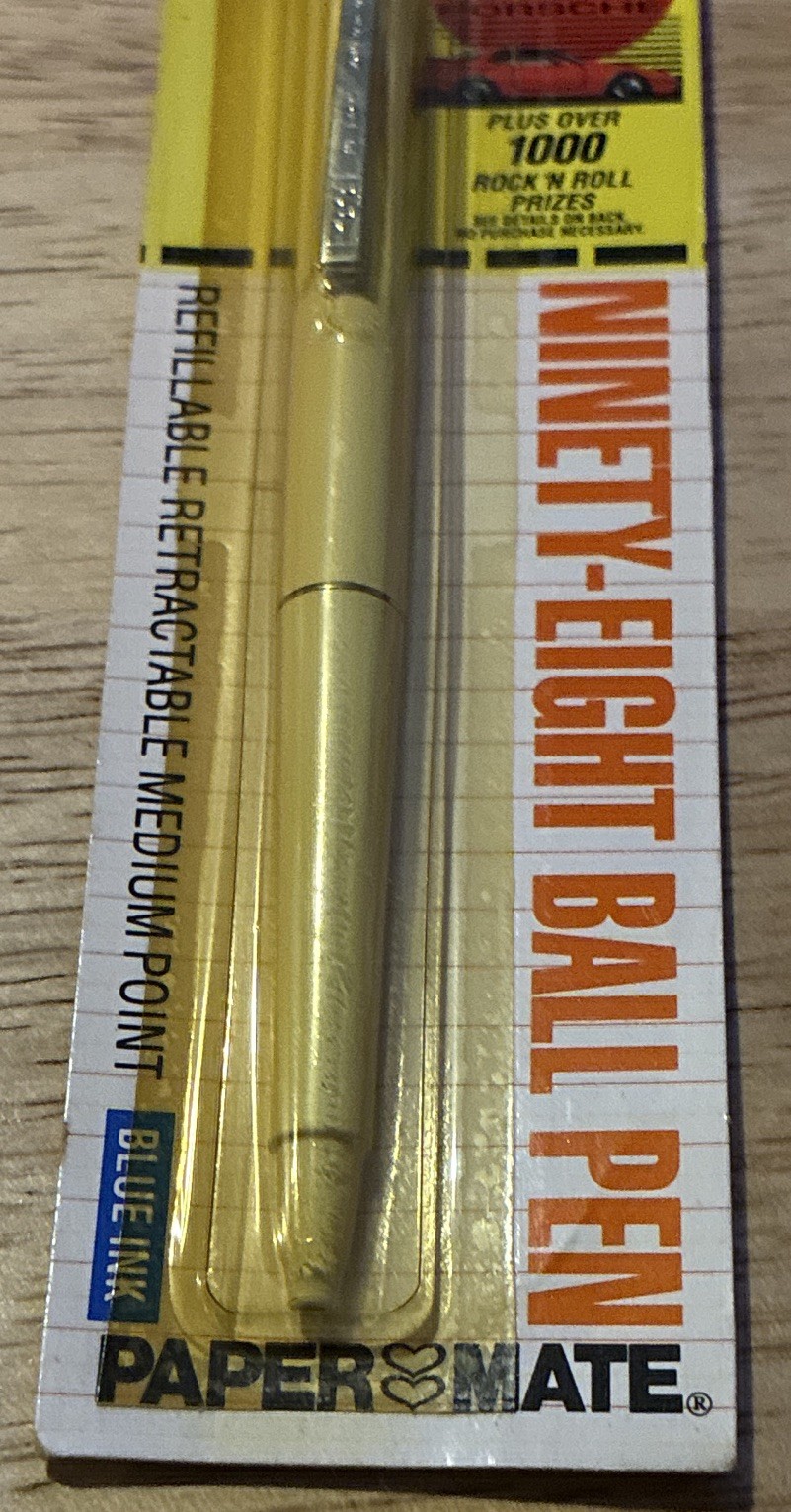 VTG Paper Mate Ninety Eight White Pen Double Heart Logo 1989 NOS