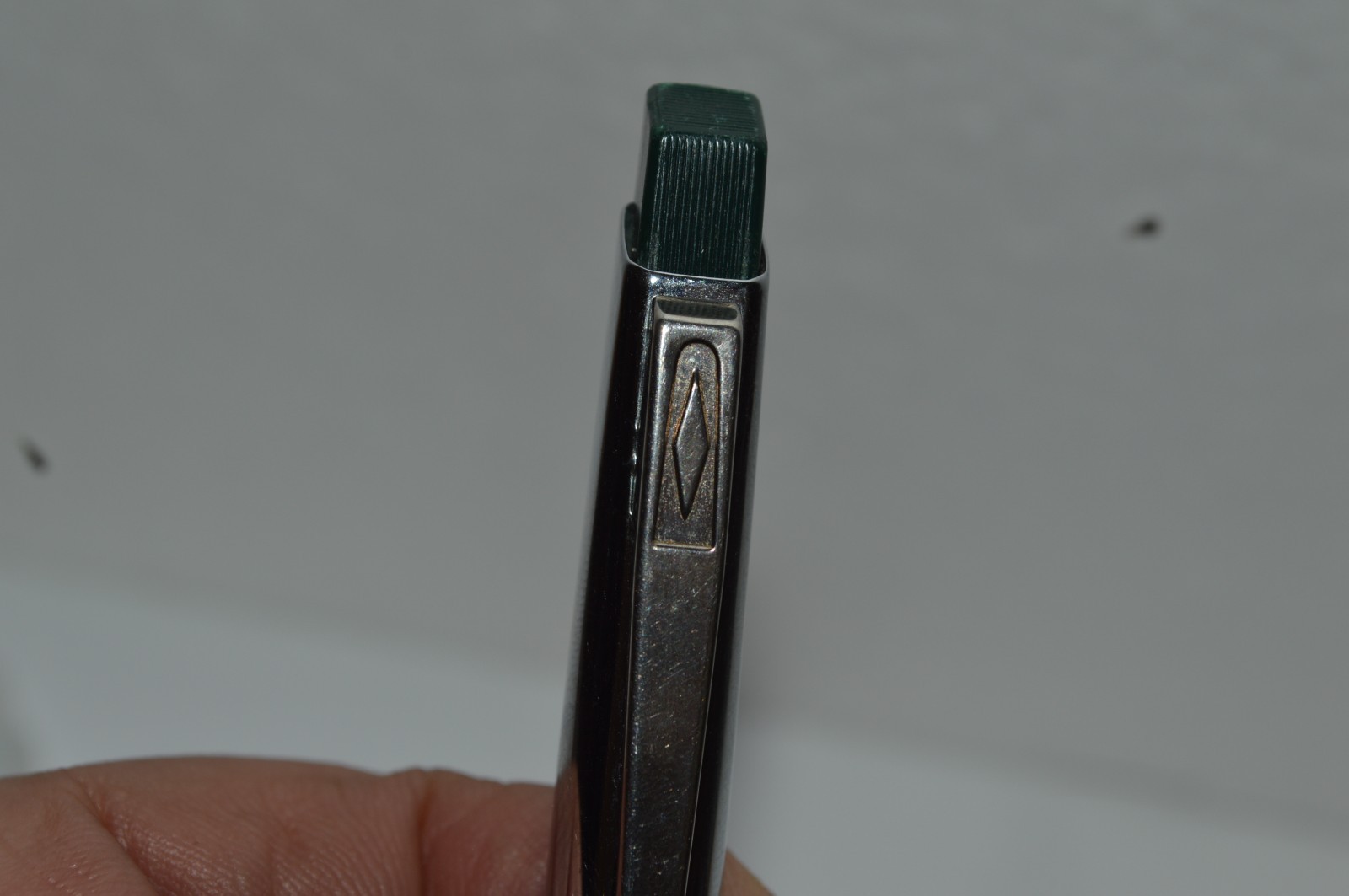UNIPECO Ballpoint Pen Dark Green Square Clicker Light Used Circa 1960’s Tested
