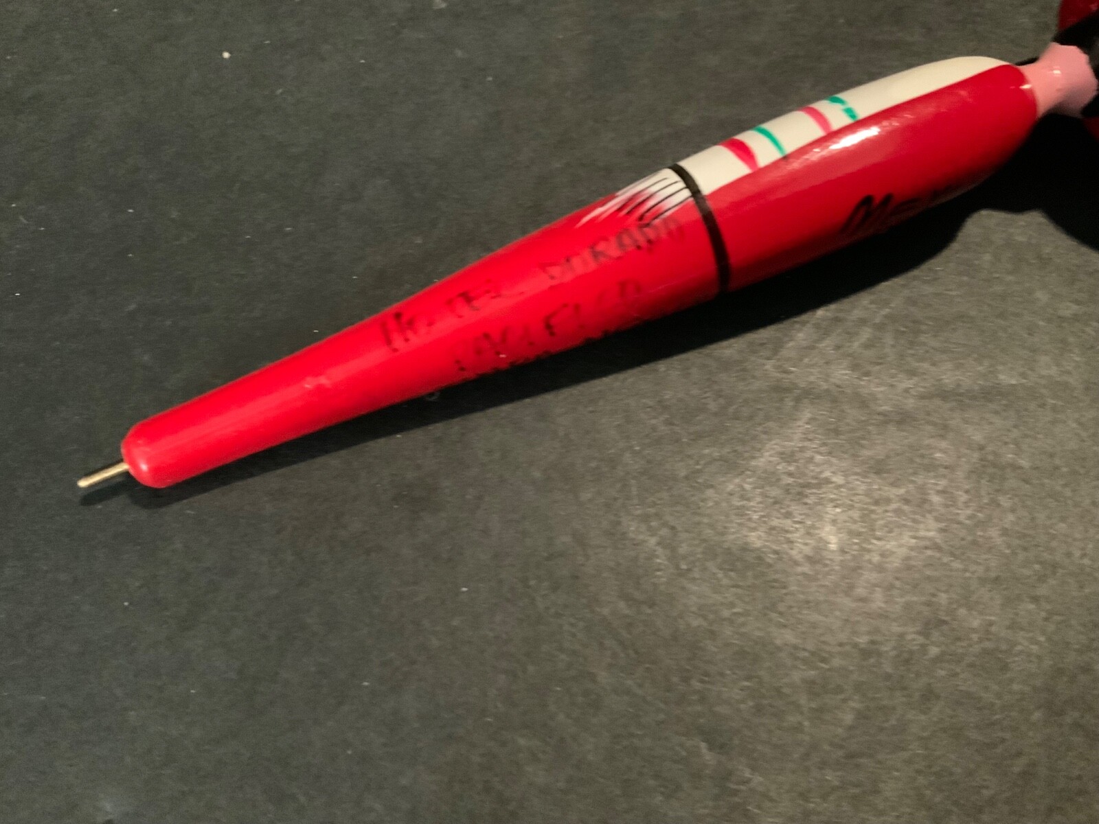Vintage Rare Handpainted Wooden Pen Xalpa Mexico HOTEL DORADA Sombrero