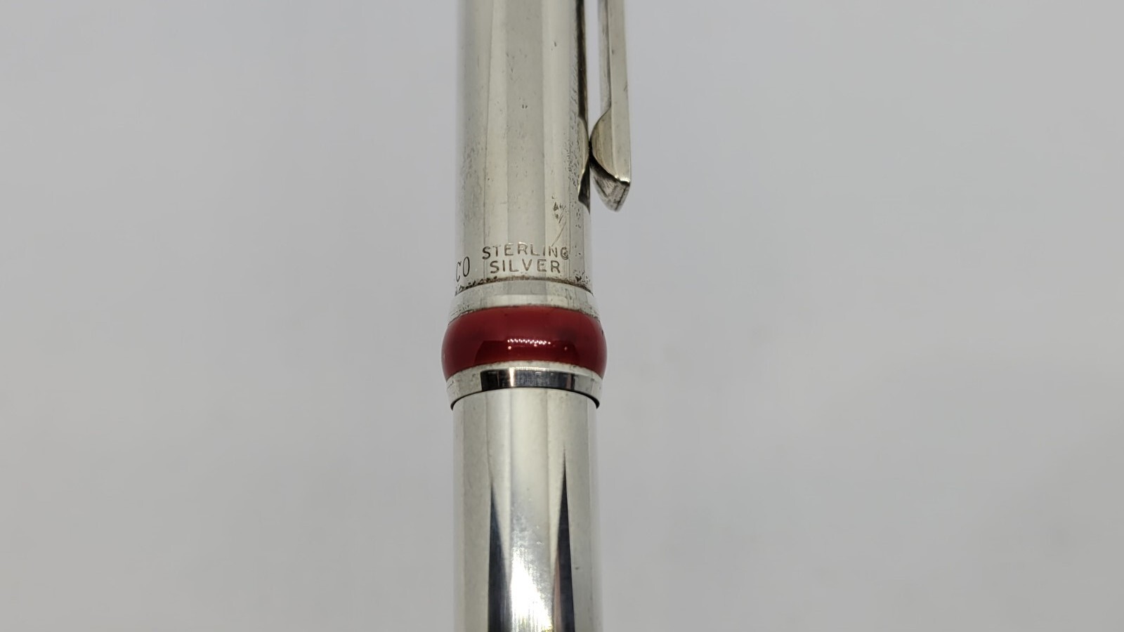 Tiffany & Co. 925 Sterling Silver Ballpoint Pen with Red Enamel