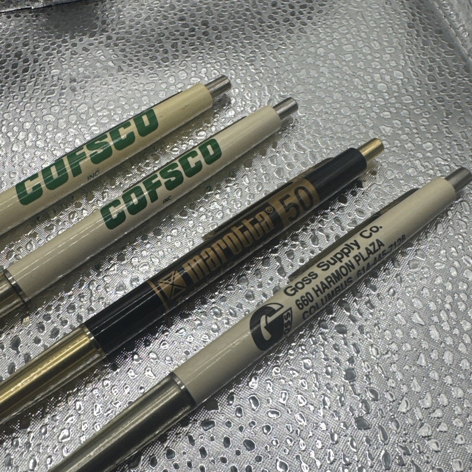 Vintage Lot Of 4 Paper Mate Double Heart Contour Ballpoint Pen Advertising