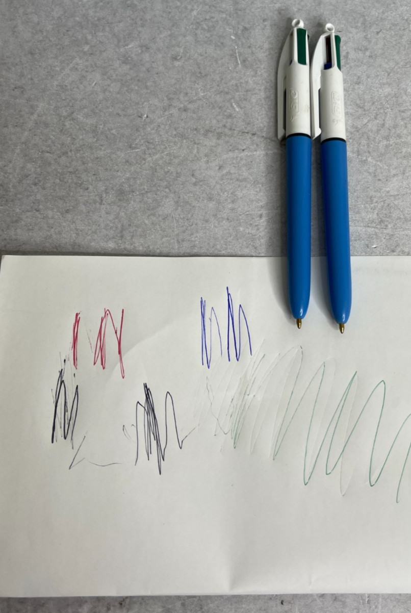 Two Vtg BIC Multi Color Pens Made in France Click Ballpoint Green Red Blue Black