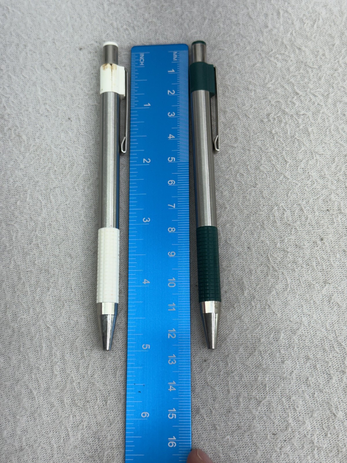 Vintage Zebra F-301 Ballpoint Pens Lot of 2 Green White Chrome Japan 0.7mm