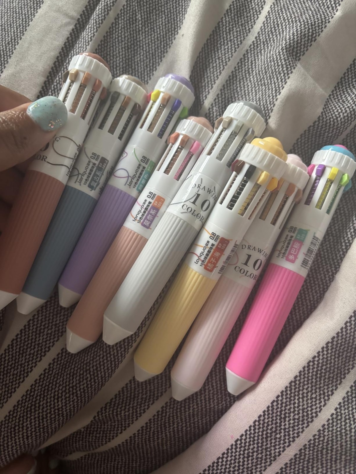 120 Colors Multicolor Pen 12PCS 10 in 1 Ballpoint Pen Set Retractable Student