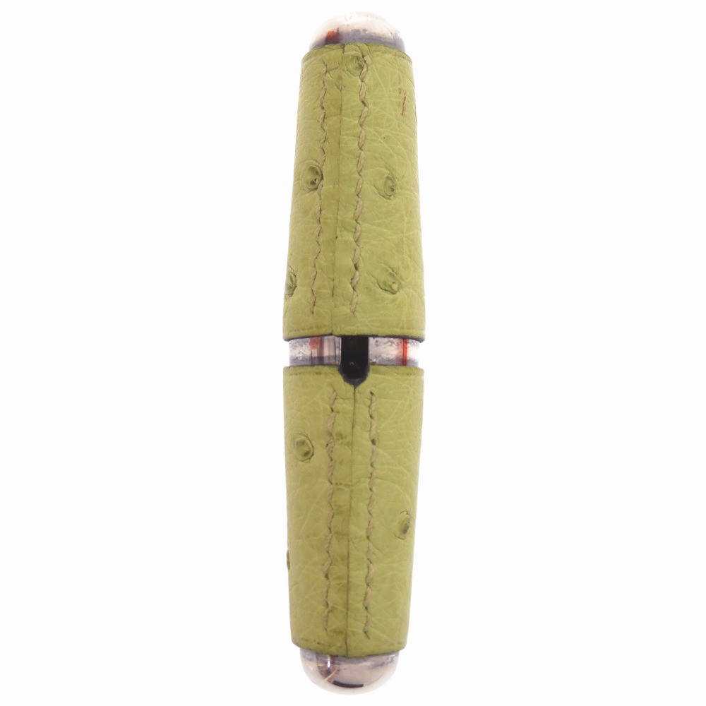 HERMES Green Ostrich Metal Wine Opener Corkscrew Unisex France