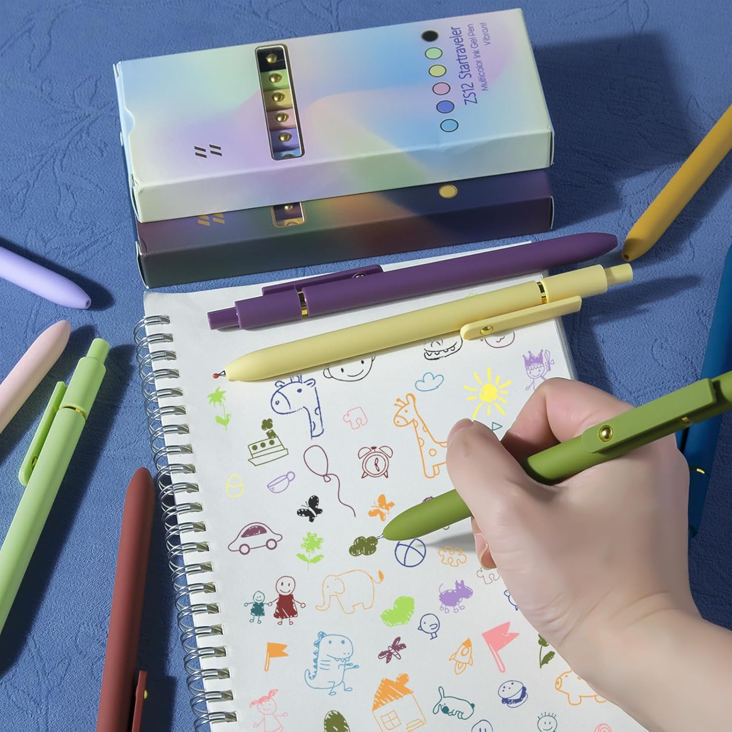 Colored Pens, 12 Pcs Colorful Pens Fine Point Smooth Writing Pen, 0.5Mm Colored